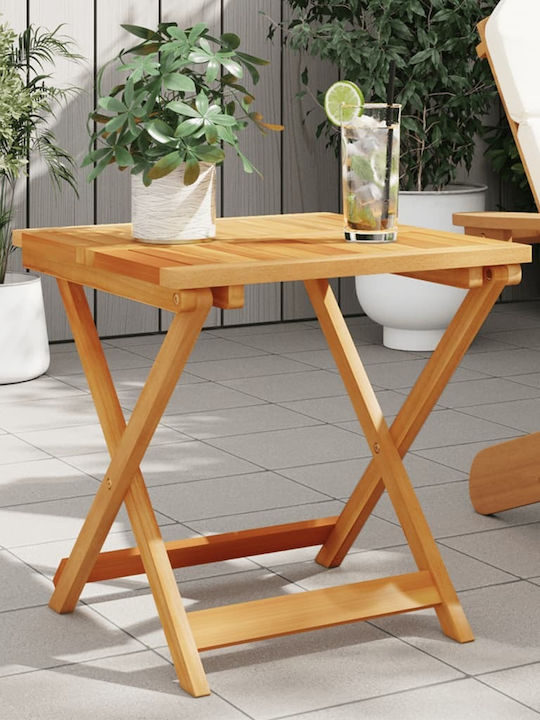 Sitting Room Outdoor Foldable Wood Table Natural 50x50x50cm