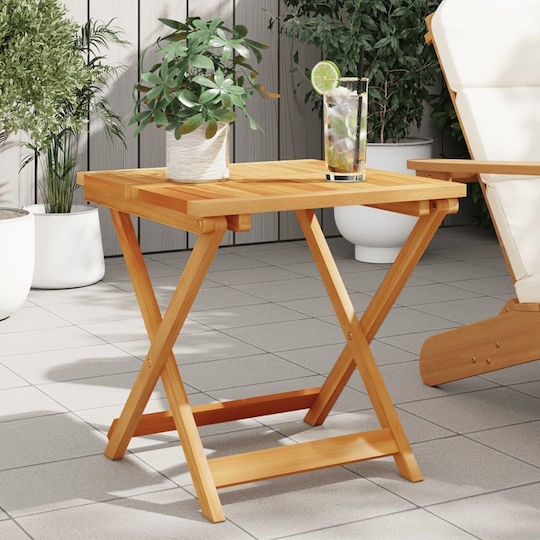 Sitting Room Outdoor Foldable Wood Table Natural 50x50x50cm