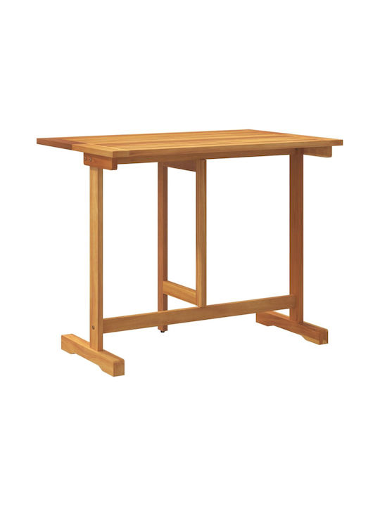 Wooden Garden & Terrace Table for Small Spaces Foldable Solid Acacia Wood 90x60x72cm
