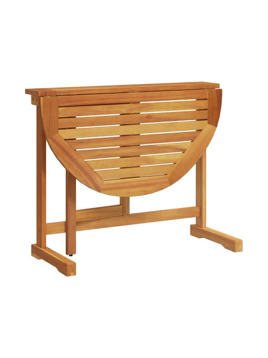 Wooden Garden & Terrace Table for Small Spaces Foldable Solid Acacia Wood 90x60x72cm