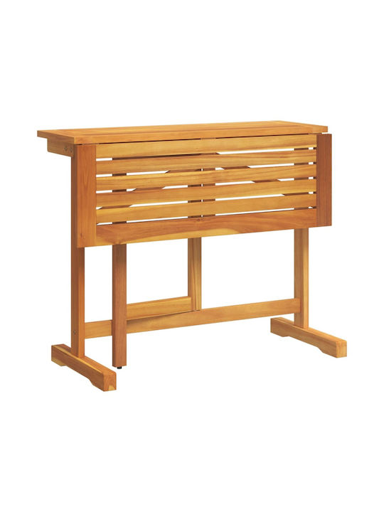 Wooden Garden & Terrace Table for Small Spaces Foldable Solid Acacia Wood 90x60x72cm