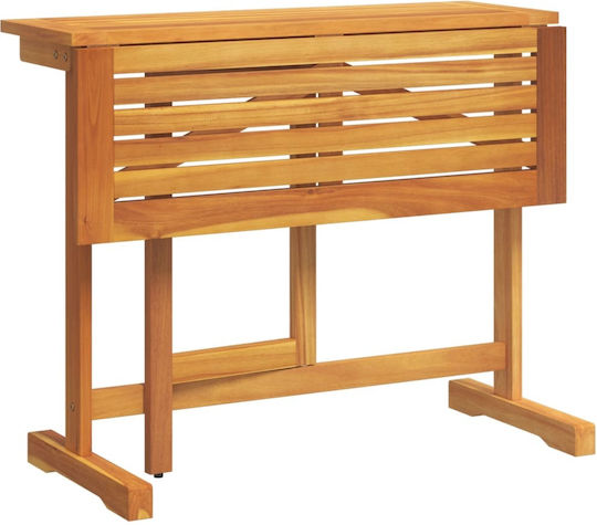 Wooden Garden & Terrace Table for Small Spaces Foldable Solid Acacia Wood 90x60x72cm