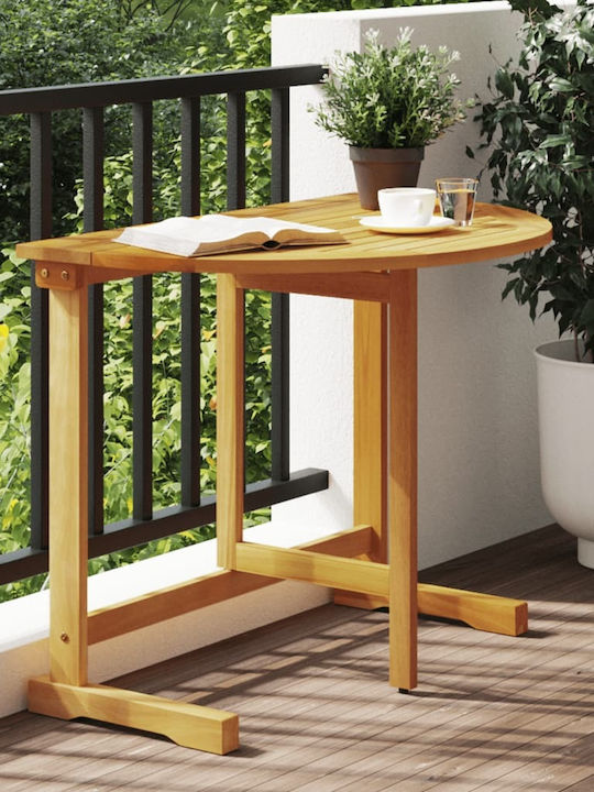 Wooden Garden & Terrace Table for Small Spaces Foldable Solid Acacia Wood 90x60x72cm