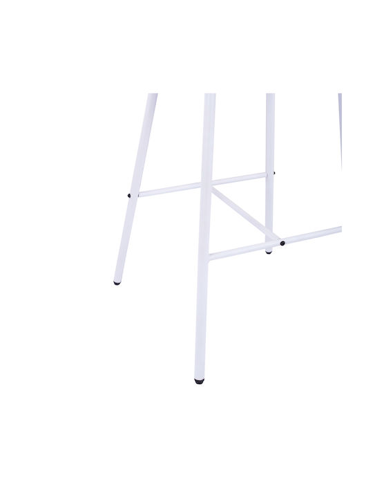 Metallischer Gartenhocker mit Kissen Weiß 46x54x101cm