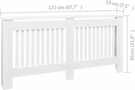 vidaXL Калориферен Капак От MDF Бял 172x19x81см