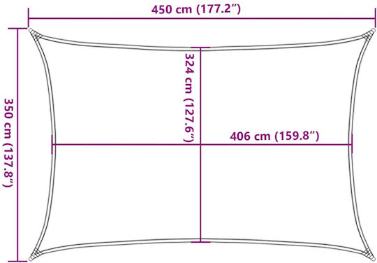 vidaXL Πανί Σκίασης Μπεζ με Επίστρωση PU 3.5x4.5m