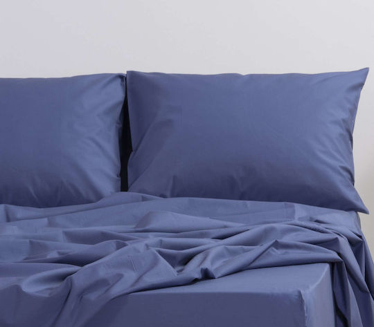 Nef-Nef Homeware Basic Σετ Μαξιλαροθήκες με Φάσα Indigo 52x72εκ.