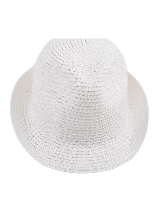 Brims and Trims Kids' Hat Fedora Straw White