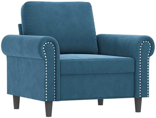 Armchair with Footstool Blue 92x77x80cm
