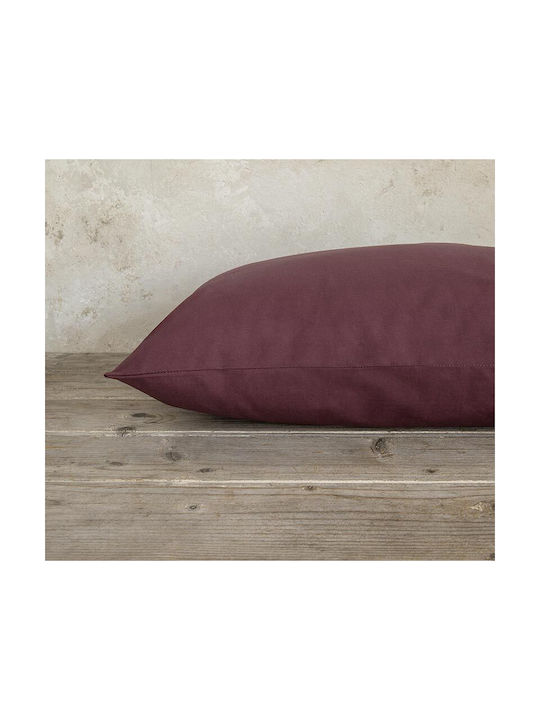 Nima Unicolors Pillowcase Set with Envelope Cover Deep Bordeaux 52x72cm.
