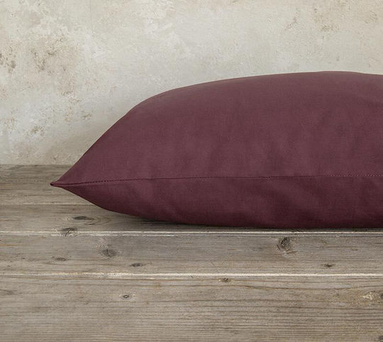 Nima Unicolors Σετ Μαξιλαροθήκες με Φάσα Deep Bordeaux 52x72εκ.