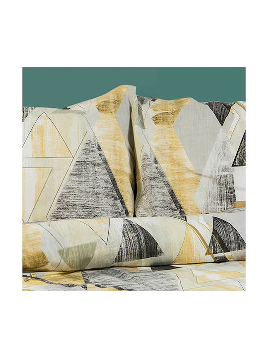 Dimcol Geometrical Μαξιλαροθήκη με Φάσα 333 Beige 50x70εκ.