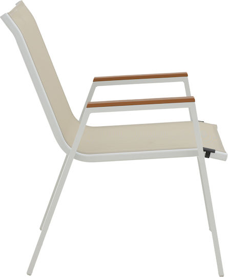 Pakketo Gartenstühle Aluminium Azelie Beige 77x55x94cm
