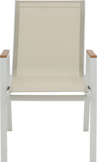 Pakketo Gartenstühle Aluminium Azelie Beige 77x55x94cm