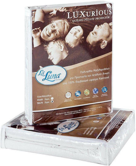 La Luna Luxurious Kissenbezug-Set mit Umschlagumschlag Gesteppt Weiß 50x70cm.
