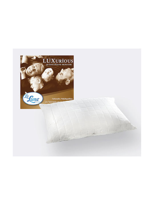 La Luna Luxurious Pillowcase Set with Envelope Cover Quilted White 50x70cm.