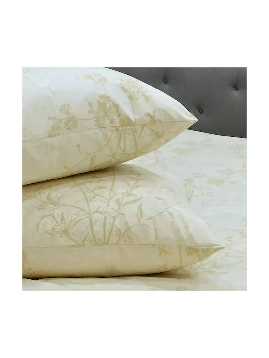 Lino Home Pillowcase Set with Envelope Cover Beige 50x70cm.