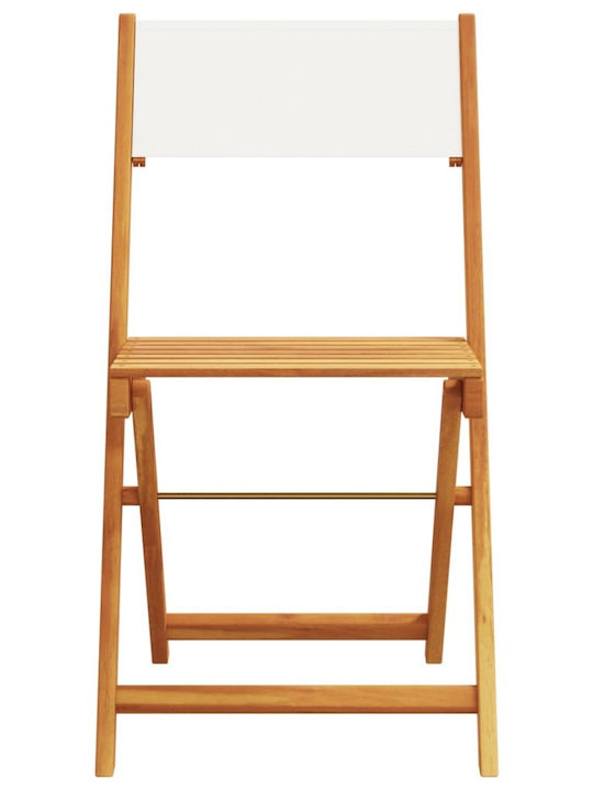 Градински Стол Дървен Крем 2 Бройки 38x32.5x81 см