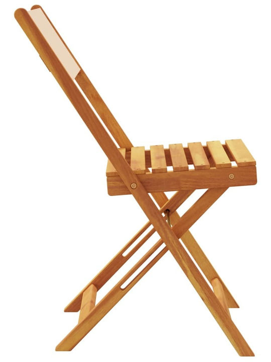 Градински Стол Дървен Крем 2 Бройки 38x32.5x81 см