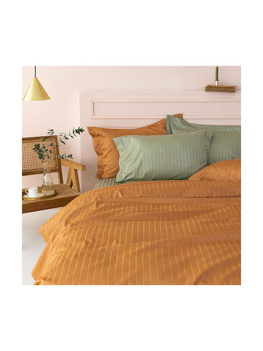 Palamaiki Sateen Riga Pillowcase Set Oxford Caramel 52x75cm.