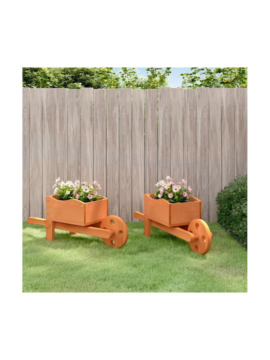 vidaXL Set 2 Jardiniere Din lemn Massif Wood
