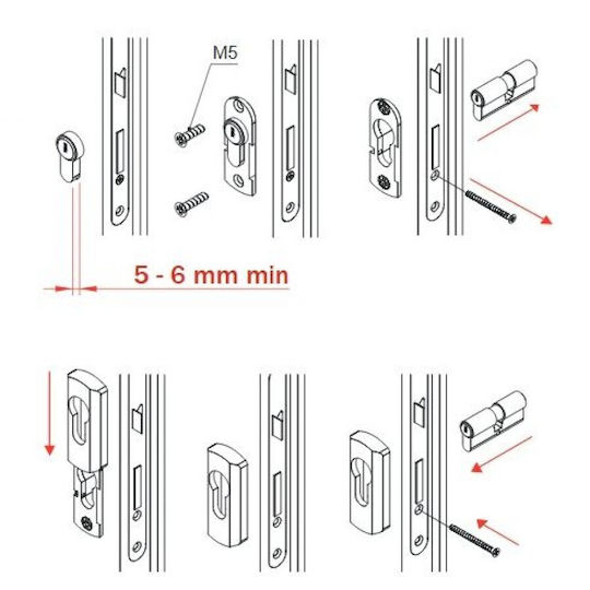 Disec Defender Încuietoare Uși din aluminiu Alb