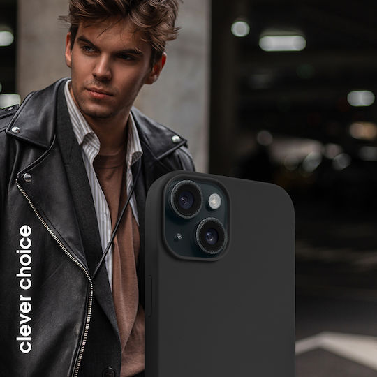 Crong Color Задна корица Силикон Черен (iPhone 15)
