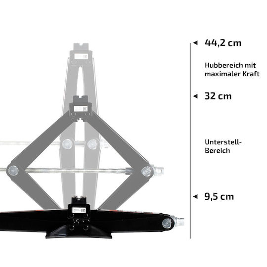 Heyner Crick cu foarfeca cu Capacitate de Ridicare până la 44.2cm și Încărcătură de Greutate până la 2.8 Tone