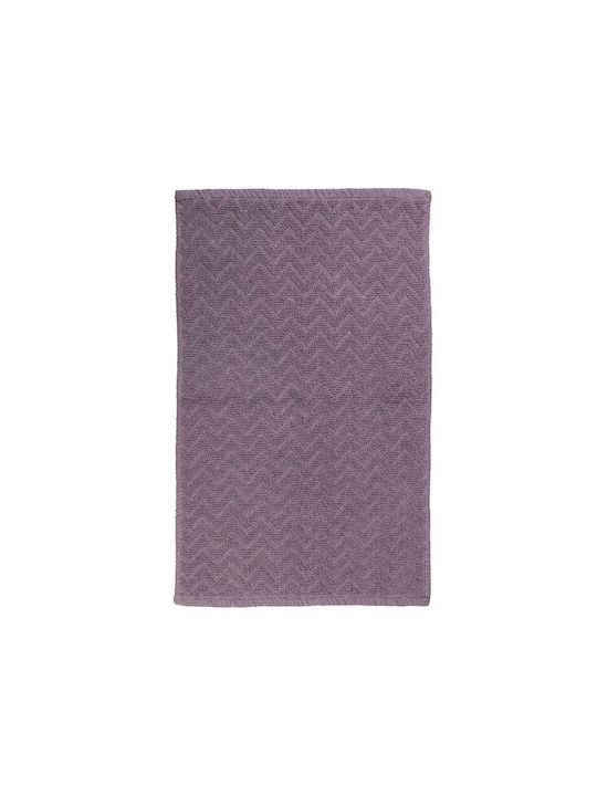 Dimitracas Bath Mat Cotton Zig Zag 05576.001 Lilac 50x80cm