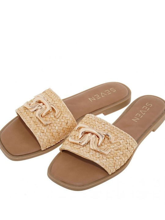 Seven Synthetic Leather Women's Sandals Beige