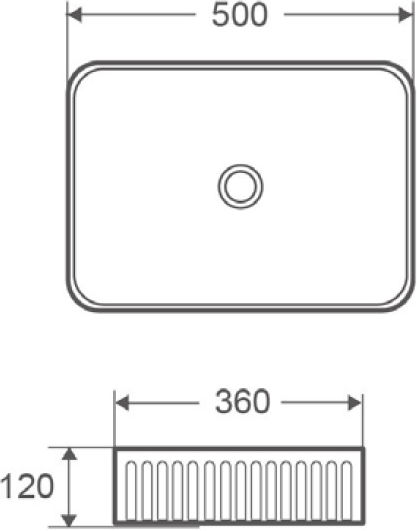 Karag Επικαθήμενος Νιπτήρας Πορσελάνης 50x36x12cm Λευκός