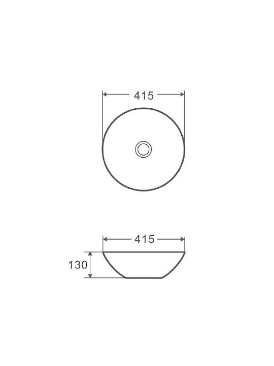 Karag Countertop Sink Porcelain 41.5x41.5x13cm White