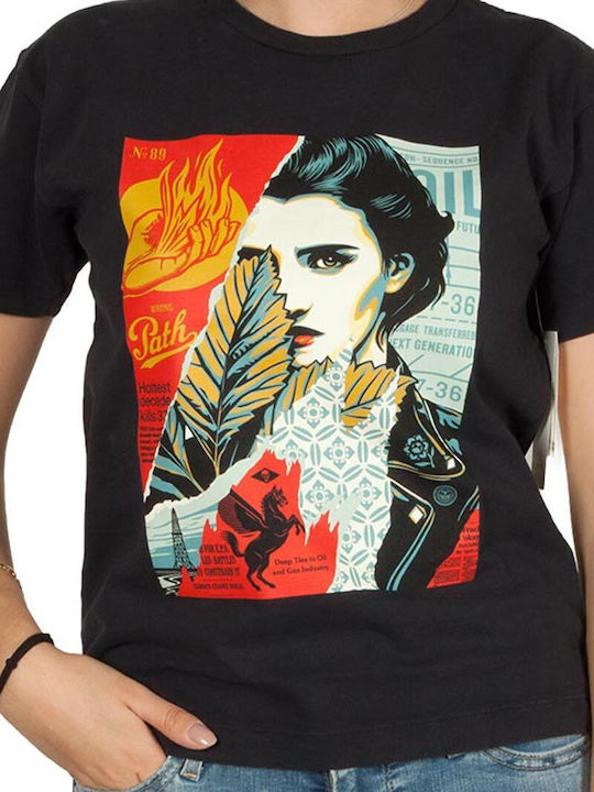Wrong Path Γυναικείο T-shirt Μαύρο.