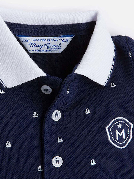 Mayoral Kids Polo Short Sleeve Navy Blue