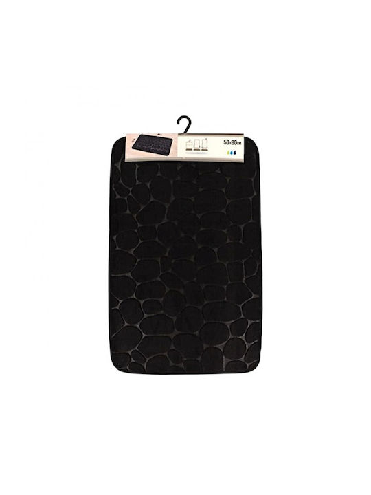 Evideco Πατάκι Μπάνιου Microfiber AT00012084 Μαύρο 50x80εκ.