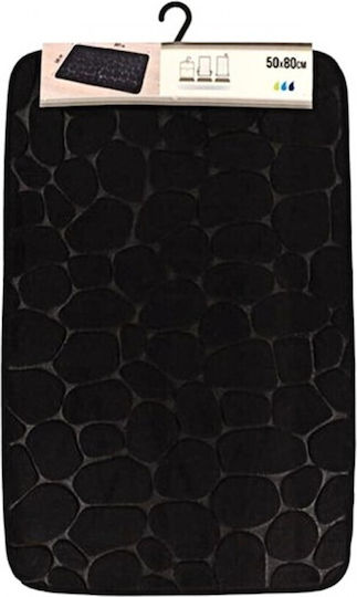 Evideco Πατάκι Μπάνιου Microfiber AT00012084 Μαύρο 50x80εκ.