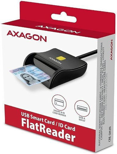 Axagon Axagon Cre-sm3n Usb Cable Flatreader Usb-a Id Card Reader 1.3 M Cable