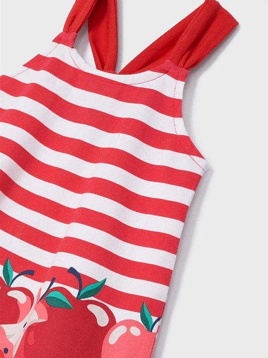 Mayoral Kids Dress Striped Sleeveless Red