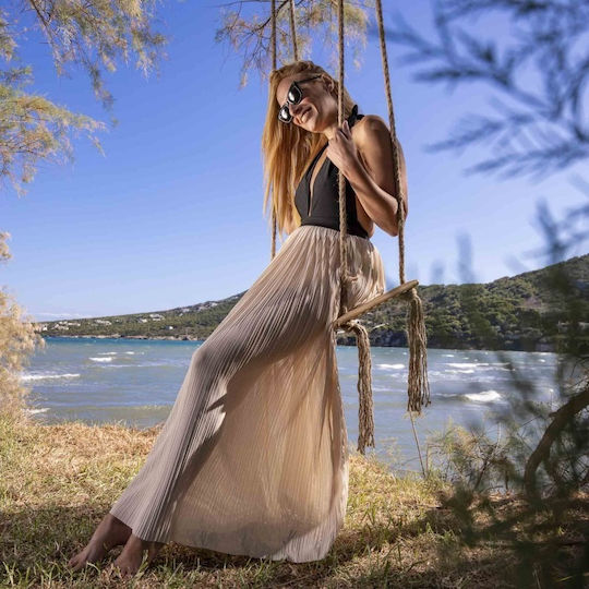 Κούνια Κυρτή | Μπεζ Με Κρόσσια