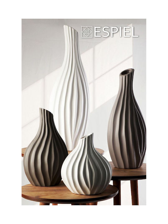 Espiel Decorative Vase Ceramic Gray 19.5x56cm 1pcs