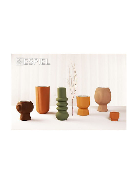 Espiel Decorative Vase Orange 12x12x23.8cm
