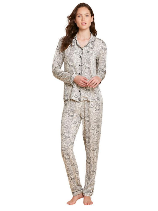 Noidinotte Summer Women's Pyjama Set Embrimea Beige