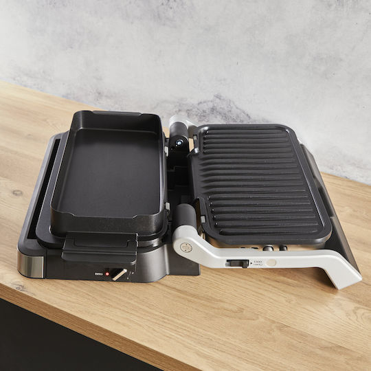 Tefal Optigrill 4in1 XL Tabletop Electric Grill Smooth and Ribbed Plate 2200W with Lid and Adjustable Thermostat 46cmx36cmcm