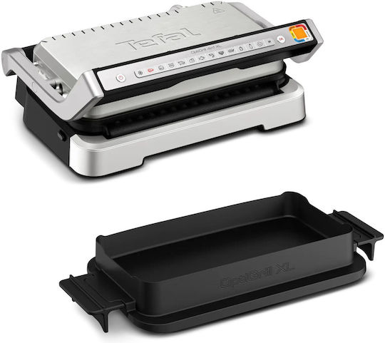 Tefal Optigrill 4in1 XL Tabletop Electric Grill Smooth and Ribbed Plate 2200W with Lid and Adjustable Thermostat 46cmx36cmcm
