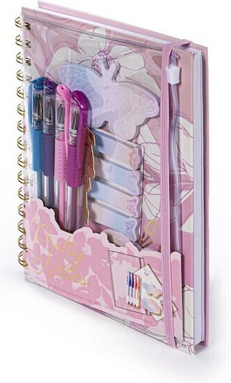 Tri-coastal Notebook with Built-in Pencil Case and 4 Note-taking Pens