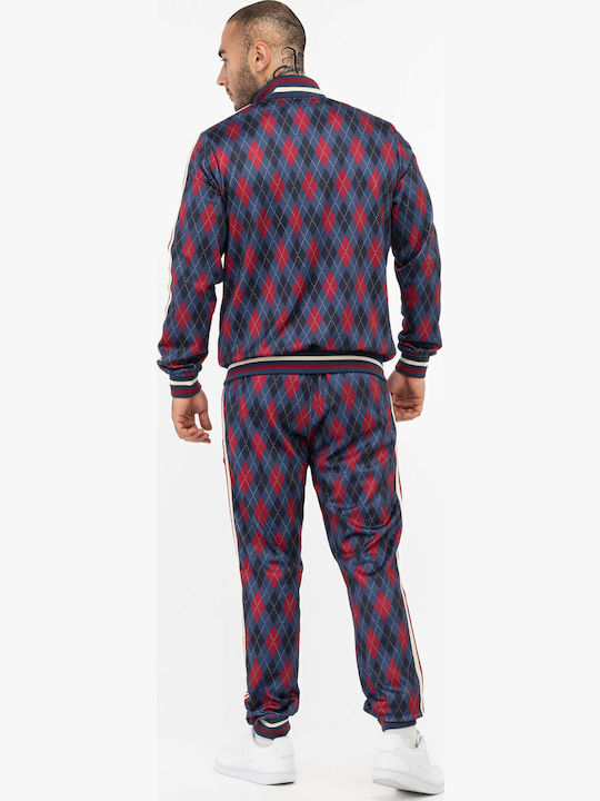 Ανδρικό Πολυεστερικό Σετ Φόρμα & Ζακέτα Lonsdale Redford Slim Fit Navy Red