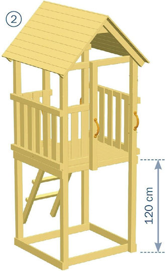 Showood Wooden Play Tower Kiosk 008.001.001.001-1.20 with Slide Multicolour