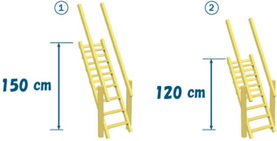 Showood Holztreppe mit Geländer 150 cm