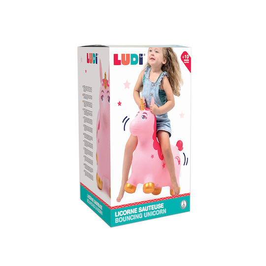 Ludi Hop Hop Unicorn Pink 53cm.