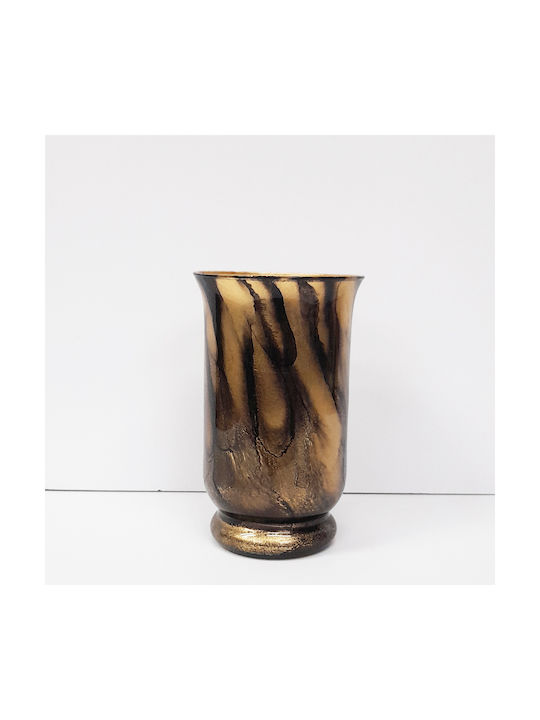 Kaemingk Decorative Vase Glass Gold 18.5x30cm 1pcs